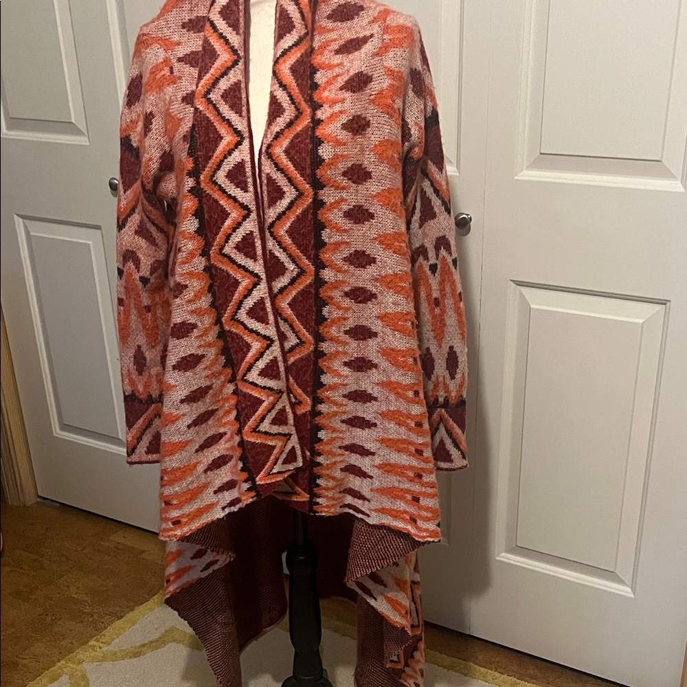 Sleeping on Snow- Geometric Patterned Cardigan- S - image 1